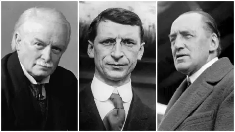 BBC/Hulton Getty/PA Media David Lloyd George; Eamon De Valera; Edward Carson