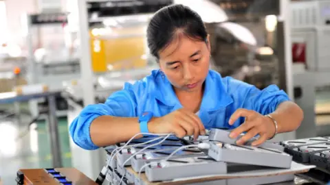 Getty Images China lithium battery factory worker