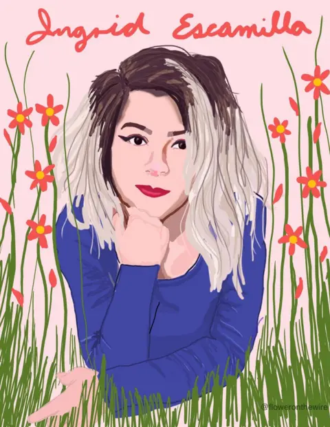 @floweronthewire Mexican artist Sofia Tello Moscarella drew Ingrid Escamilla to remember her positively