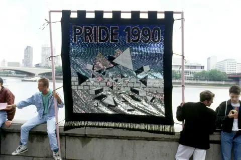 Gordon Rainsford Archive, Bishopsgate Institute People attend the Pride march in 1990