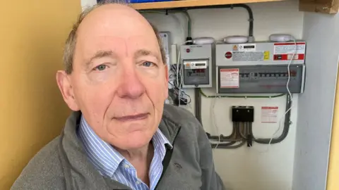 BBC David Murdoch in his meter cupboard