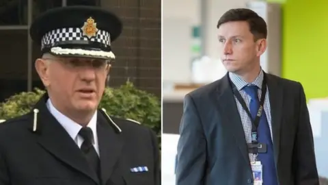 BBC Assistant Chief Constable Steve Heywood, left, and Det Ch Insp Robert Cousen