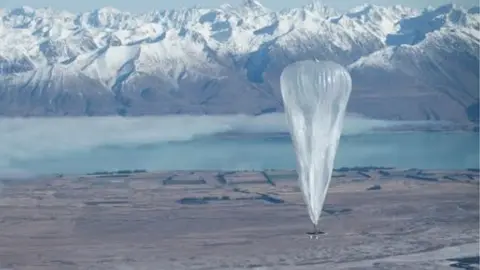 Project Loon Project Loon balloon over mountains