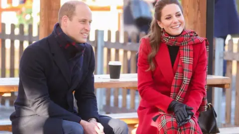 Getty Images William and Kate talk to people in Cardiff