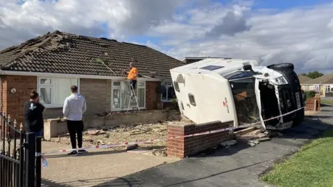 BBC Overturned motorhome