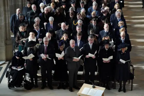 PA Media The royal congregation at the memorial service