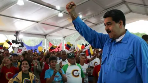 EPA President of Venezuela, Nicolas Maduro, speaking to supporters in Caracas, Venezuela, on 25 July 2017.