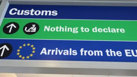 Getty Images Customs sign