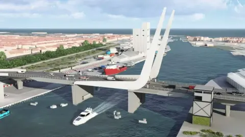Suffolk County Council Artist impression of the Gull Wing Bridge
