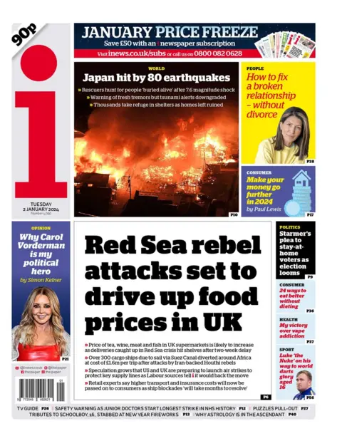 i newspaper front page, 2 January