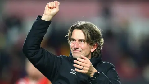 Thomas Frank celebrates win over Watford