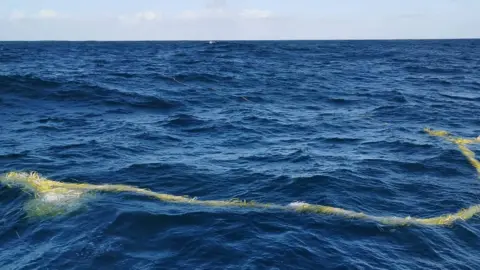 The Real Cornish Crab Co Plastic cord floating in the sea. Pic: The Real Cornish Crab Co