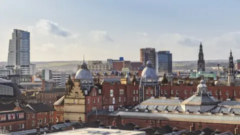 BBC View of Leeds city centre skyline