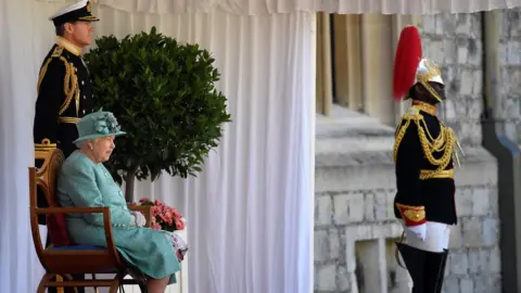 PA Media Queen Elizabeth II during her official birthday ceremony at Windsor Castle