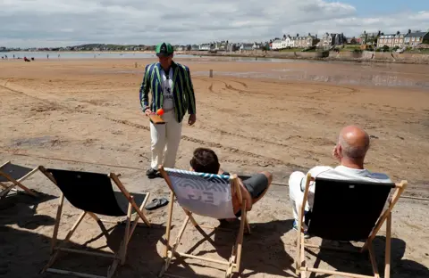 Reuters Cricket match at Elie beach