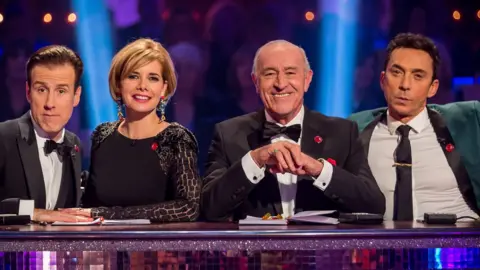 Anton Du Beke alongside Darcey Bussell, Len Goodman and Bruno Tonioli in 2015