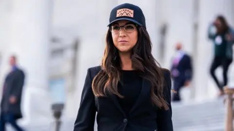 Getty Images Lauren Boebert, R-Colo., leaves the US Capitol after the last votes of the week on Thursday, November 17, 2022.