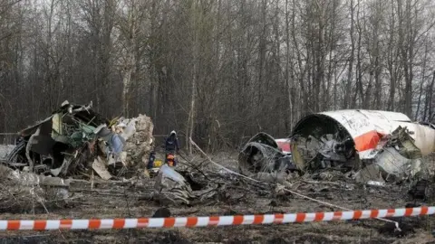 AFP Wreckage of a Polish government plane that crashed near Smolensk, Russia. Photo: 11 April 2010