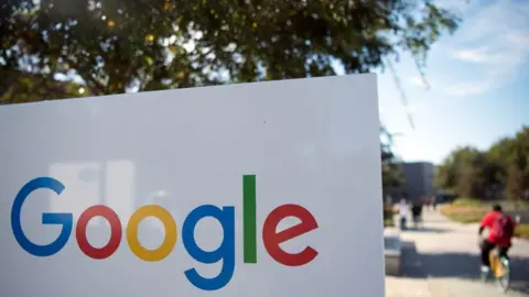 AFP/Getty Google sign in Menlo Park, Calif.