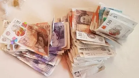 North wales police Cash was seized by police