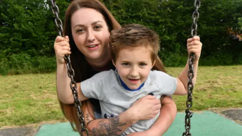 NHS Blood and Transplant  Harley with his mother Leanne