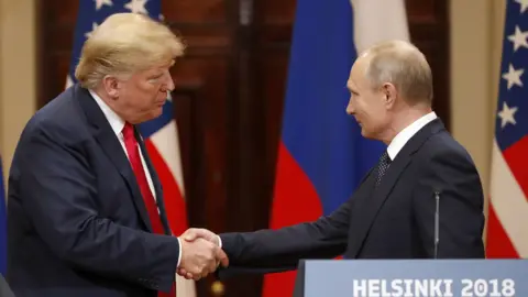 EPA Donald Trump and Vladimir Putin in Helsinki, July 2018