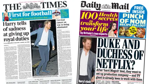 The Times and Daily Mail front pages