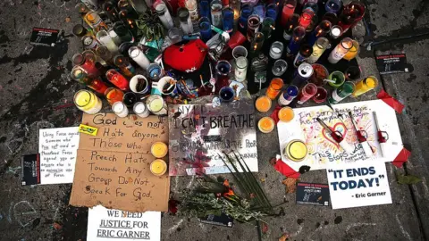 Spencer Platt/Getty Images A memorial for Eric Garner in Staten Island, New York, after his death in 2014