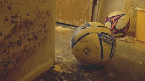 BBC Maesglas FC's changing room