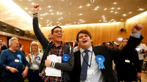 Reuters Conservatives cheer the result in Wandsworth