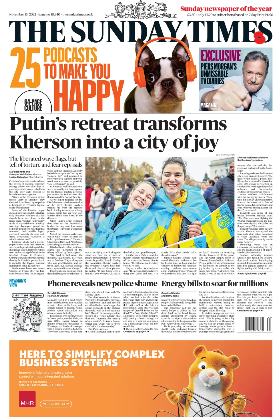 The Times front page