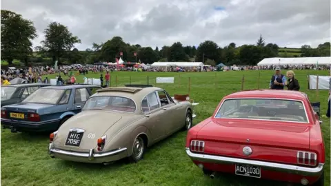 Crowds of people at Widecombe Fair