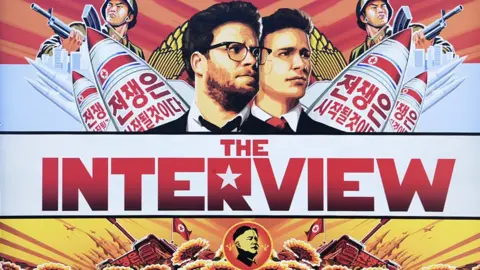 ROBYN BECK/GETTY/SONY PICTURES Poster for the 2014 film The Interview