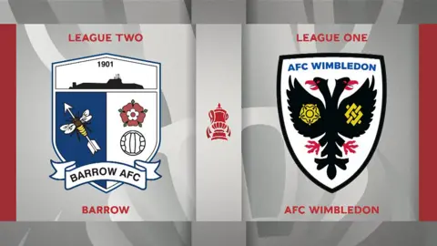 Barrow and AFC Wimbledon badges