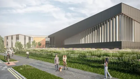 West Suffolk Council Artist's impression of the Western Way development earmarked for Olding Road, Bury St Edmunds