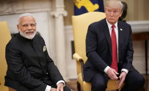 Getty Images Modi and Trump at the White House