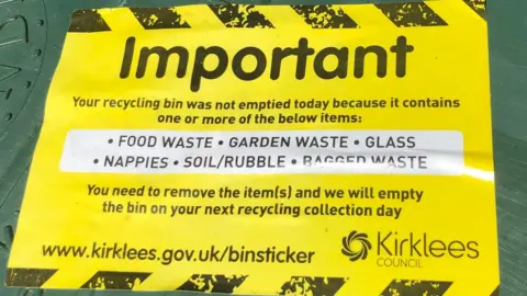 Label on green bin