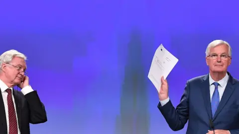 Getty Images David Davis and Michel Barnier