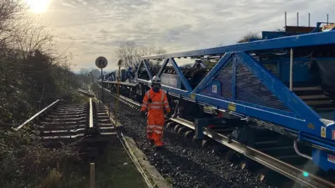 Network Rail New track being laid