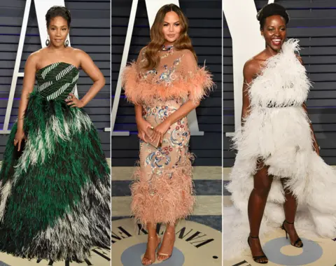 Getty Images L to R Tiffany Haddish, Chrissy Teigen and Lupita Nyong'o