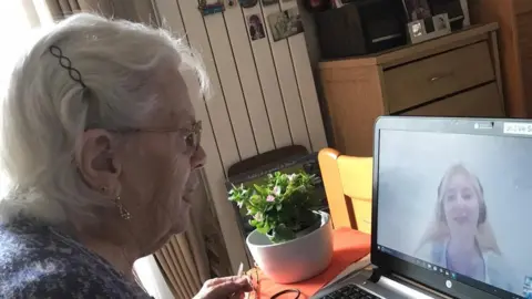 Supplied Millie Jacoby talks to her "French grandma"