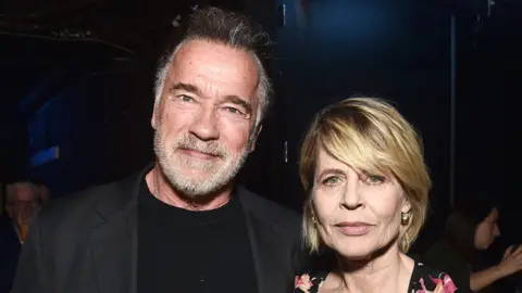 Getty Images Arnold Schwarzenegger and Linda Hamilton