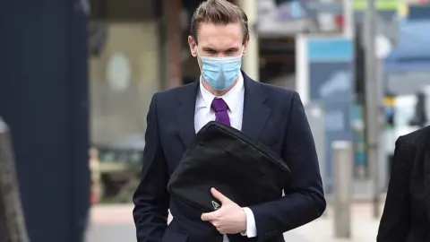 Pacemaker Dr Jessen masked arriving at court