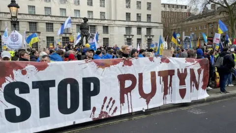 Protesters outside Downing Street