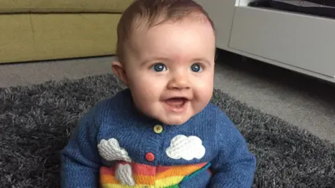 Rhiannon Jenkins Isla as a healthy baby, after surviving TTTS