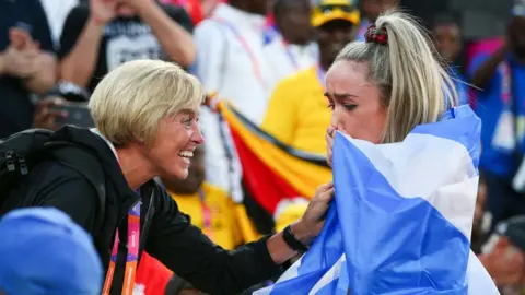 Getty Images Eilish McColgan with mum Liz