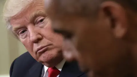 Getty Images Donald Trump and Barack Obama, 10 November