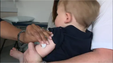 BBC Baby being vaccinated