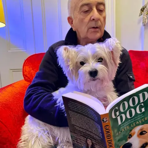 Sir Tony Robinson Sir Tony Robinson with his dog Holly Berry