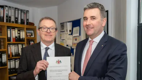 IOMGOV Tim Johnston, Isle of Man enterprise minister receives warrant of appointment from First Deemster Andrew Corlett